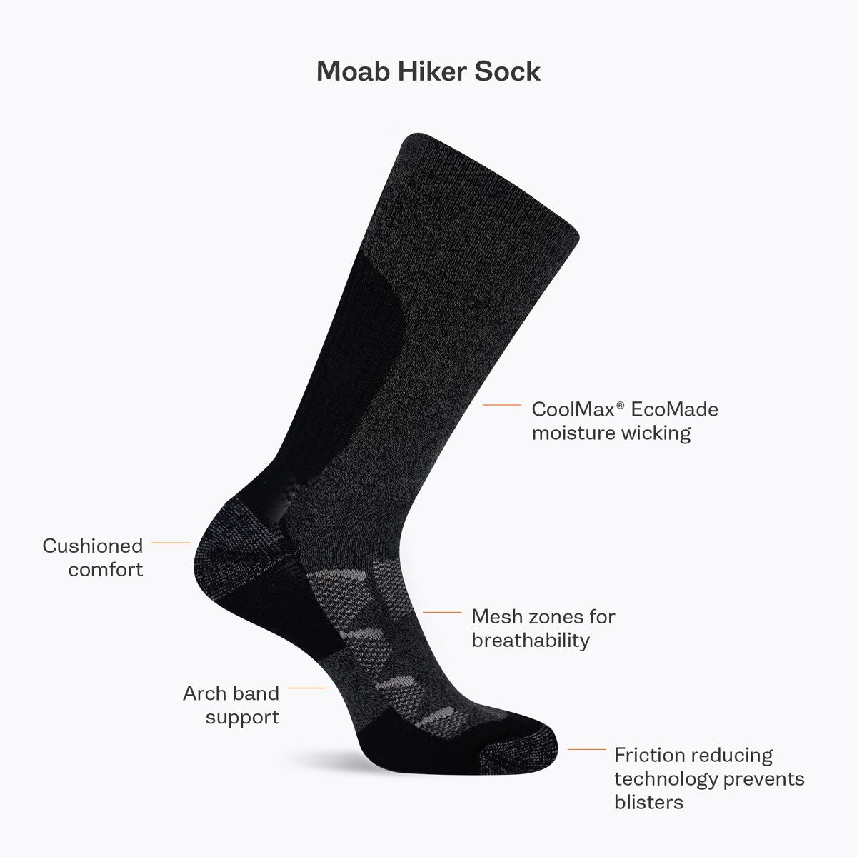 Moab Hiker Low Cut Sock - Socks | Merrell Great Value