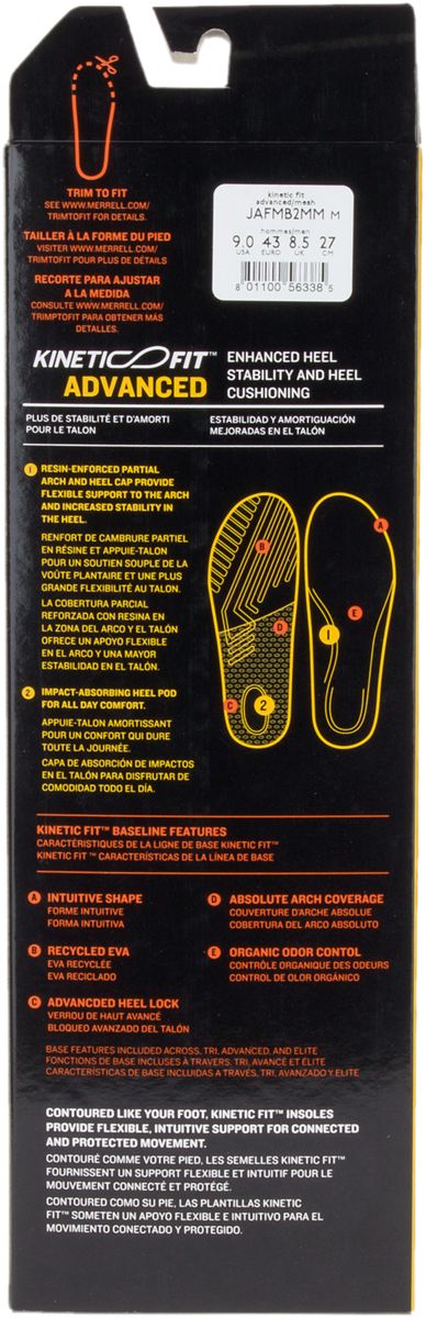 Men's Kinetic Fit Footbed Wide Width Insoles | Merrell Essential